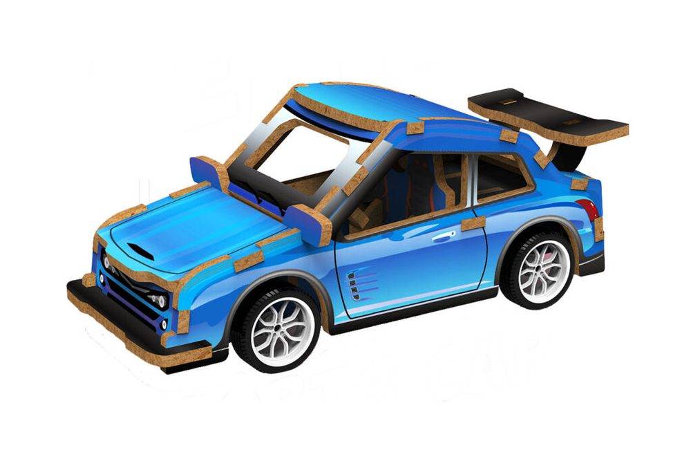 3D puzzle dřevěné - Závodní auto 13 cm, Wiky kreativita, W035432
